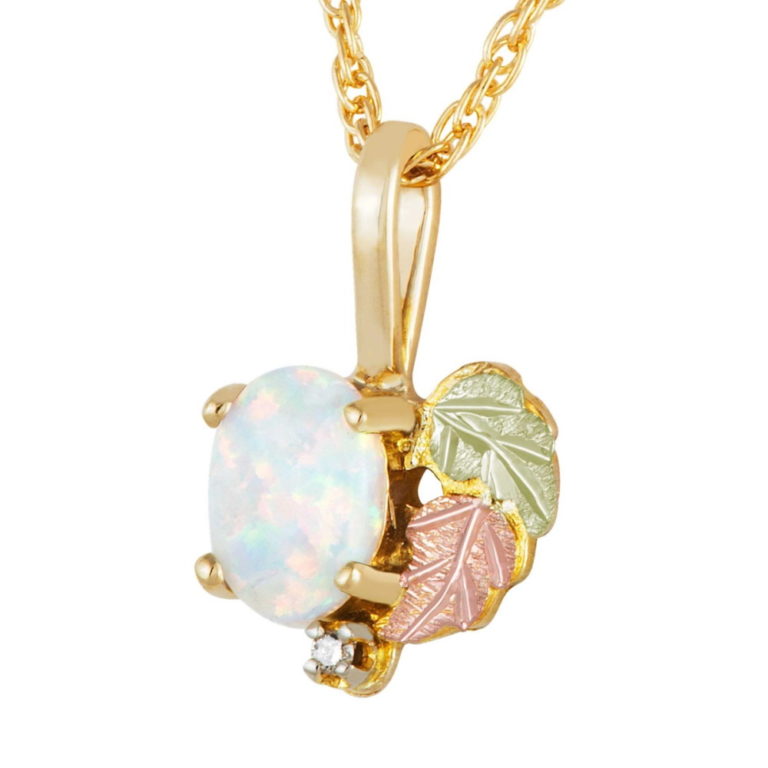 03308-768x768 Black Hills Gold Pendant with Opal and Diamond