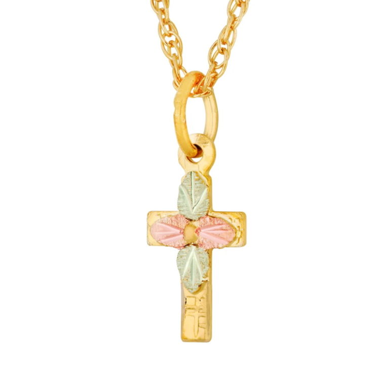 M611-18X-768x768 Black Hills Gold Cross Pendant with Diamond