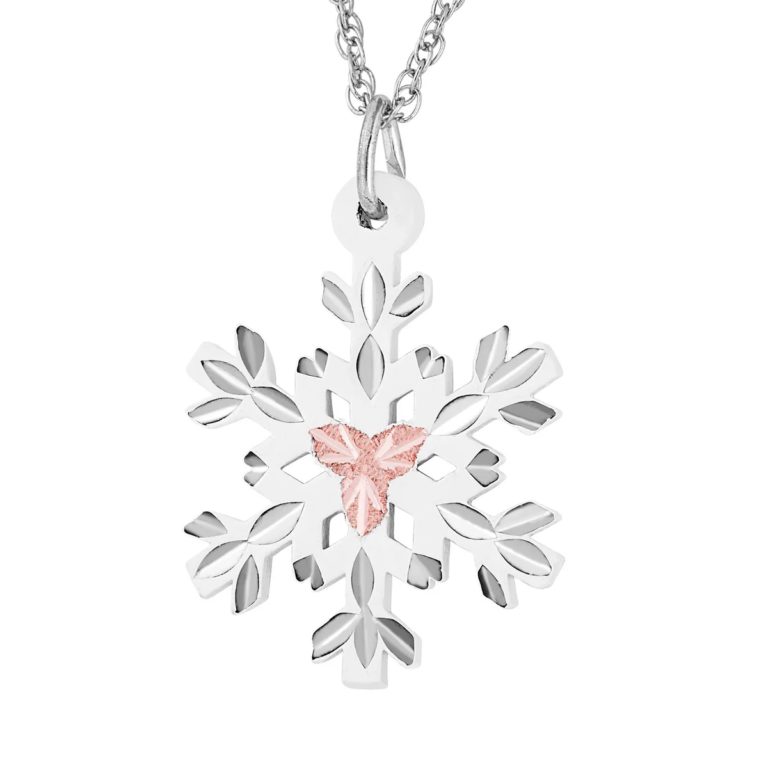 PE972WHT-768x768 Sterling Silver White Power Coat Snowflake Pendant