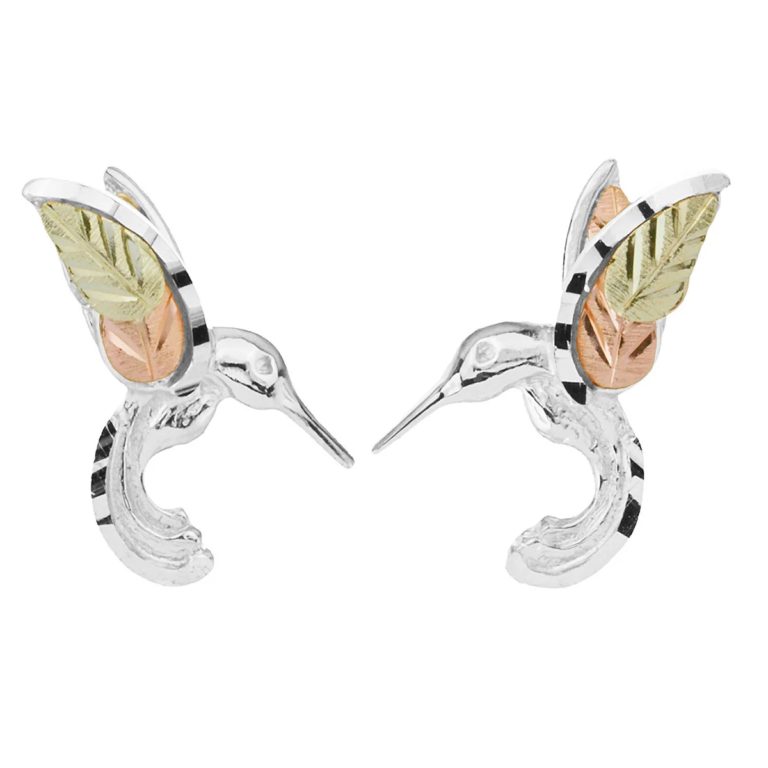 mrc50297-gs_lg-768x768 Black Hills Gold and Silver Hummingbird Post Earrings