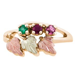 D2251-12-300x300 Landstroms Swirled Shank Ring with 2 Synthetic Birthstones