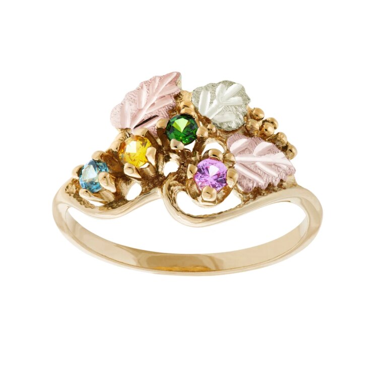 G925-184-768x768 Mt Rushmore Swirl Family Ring with 2 Synthetic Birthstones