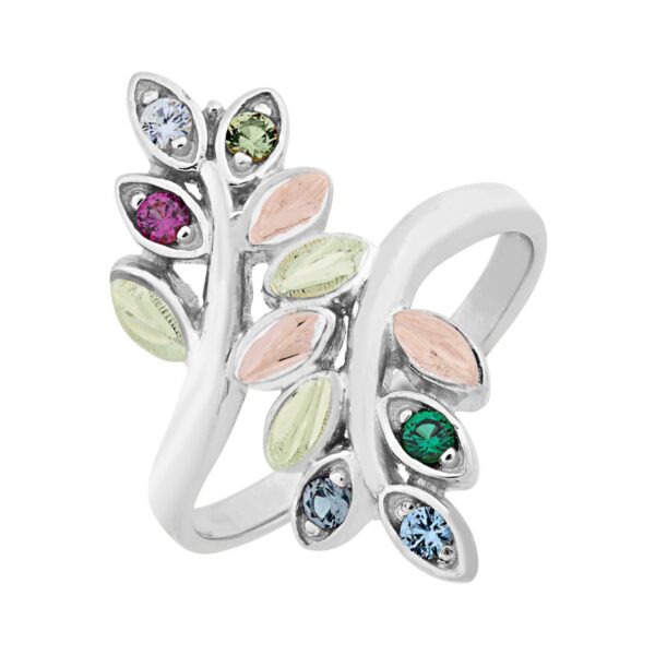 MR945-600x600 Black Hills Silver Vine and Leaf Ring with 1 Synthetic Birthstones