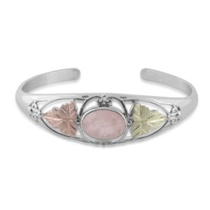 rose-quartz-cuff-bracelet-300x300 Black Hills Silver Bracelet with Gold Leaves and Rose Quartz